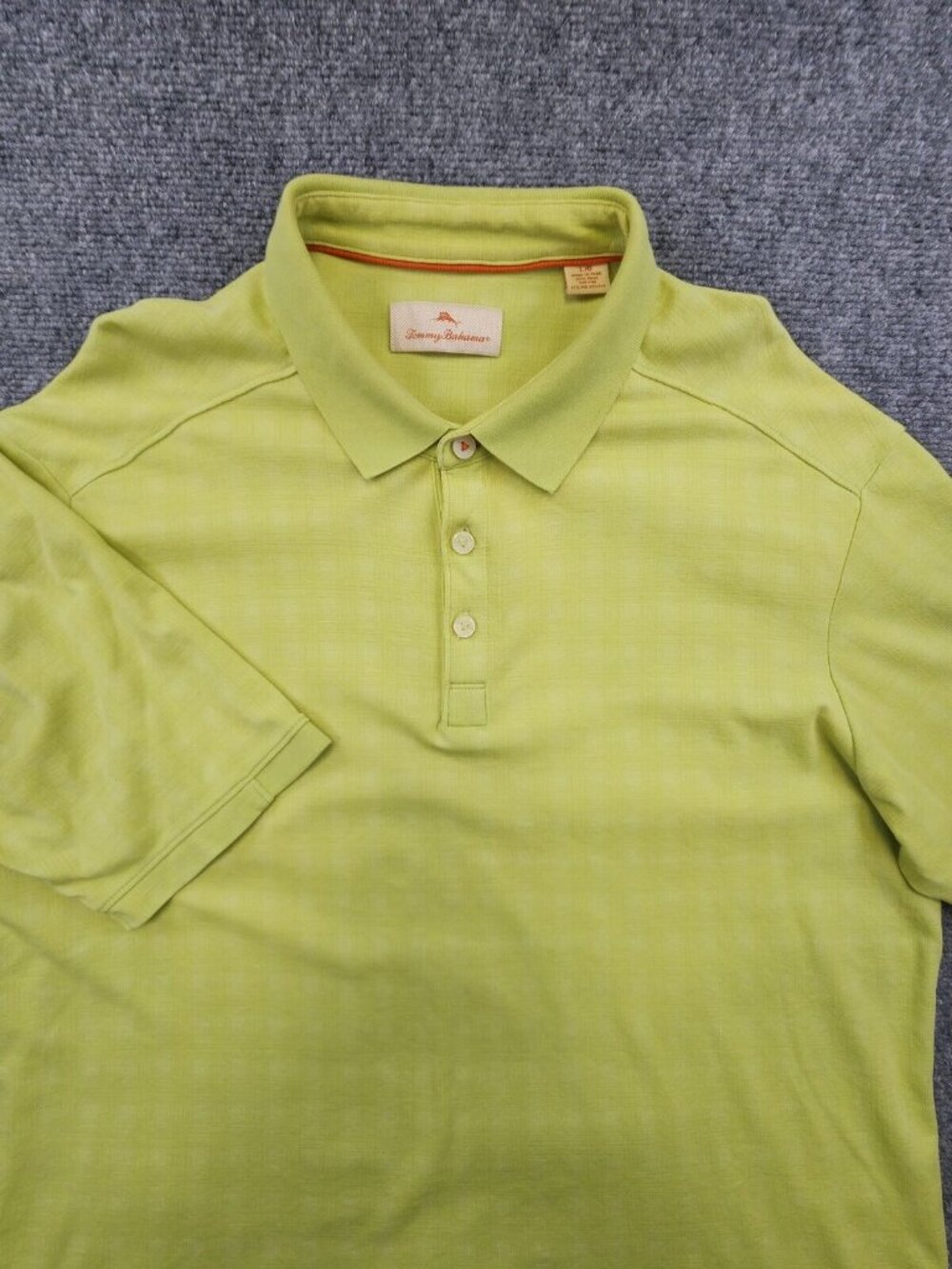 Tommy Bahama Adult Men Large Short Sleeve Polo Light Green Pima Cotton Polyester
